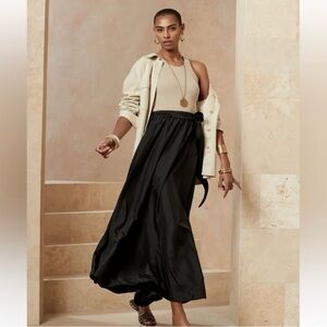 NWT Banana Republic Nocturne Silk Maxi Skirt - Black